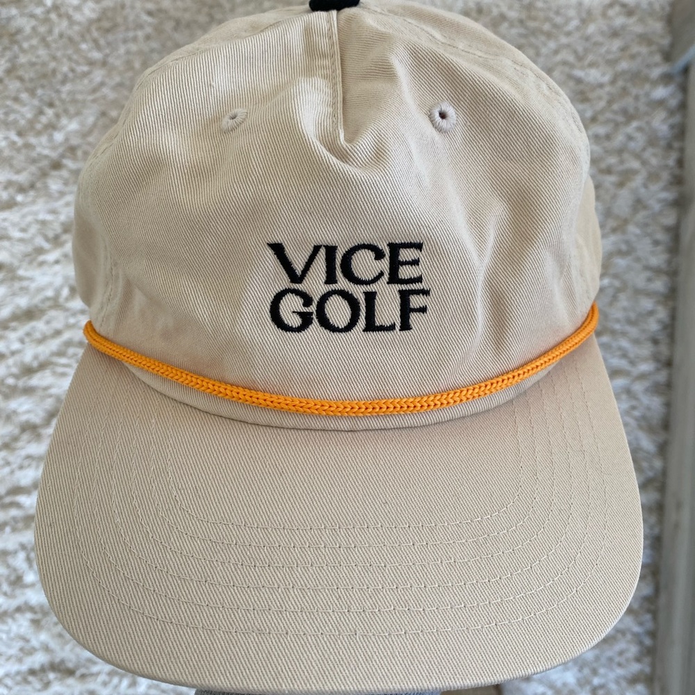 Cream Cap with Orange Accent